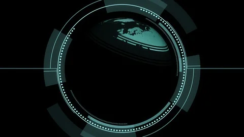 Computer Hud Earth Globe Green Alpha Stock Footage 117439849
