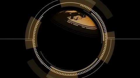 Computer Hud Earth Globe Orange Alpha Video stock 117444702