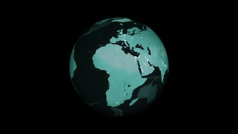 Computer Hud Earth Only Green Alpha Video stock 117398366