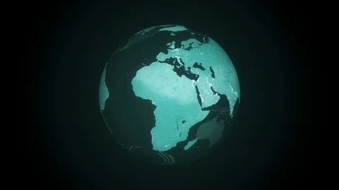 Computer Hud Earth Only Green Stock Footage 117445495