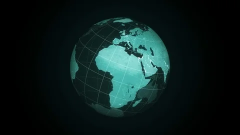 Computer Hud Earth Only Green Loop Video stock 117446161