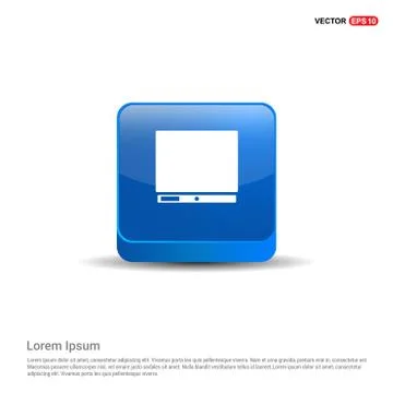 Computer Icon - 3d Blue Button Illustrazione stock