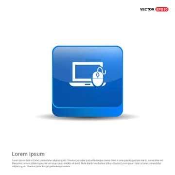 Computer Icon - 3d Blue Button Stock Illustration
