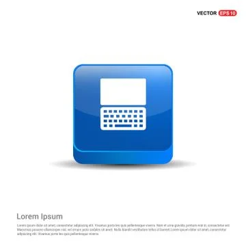 Computer Icon - 3d Blue Button Stock Illustration