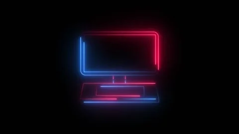Computer icon blue and red Stock Footage 331944125