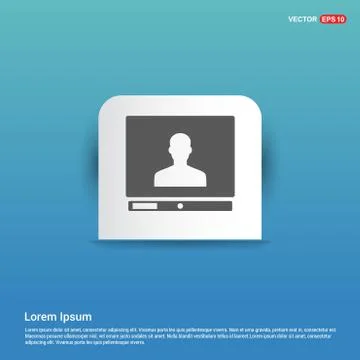 Computer Icon - Blue Sticker button イラスト素材