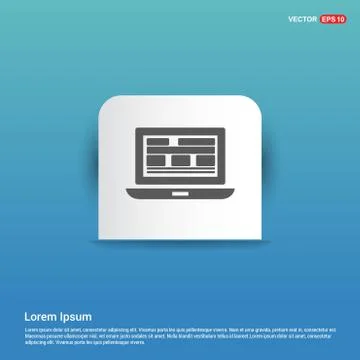 Computer Icon - Blue Sticker button 스톡 일러스트