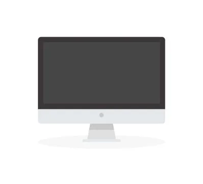 Computer icon. Computer flat icon. Black and white Computer icon. Stock Illustration