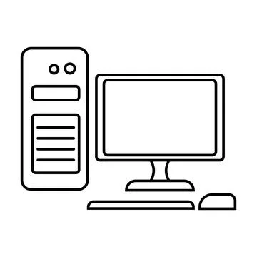 A computer icon. Element of home appliances for mobile concept and web apps Illustrazione stock