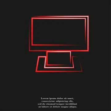 Computer icon Flat with abstract background Stock Illustration