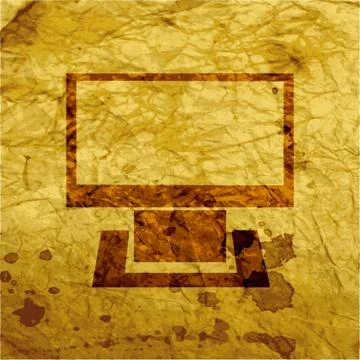 Computer icon Flat with abstract background Illustrazione stock