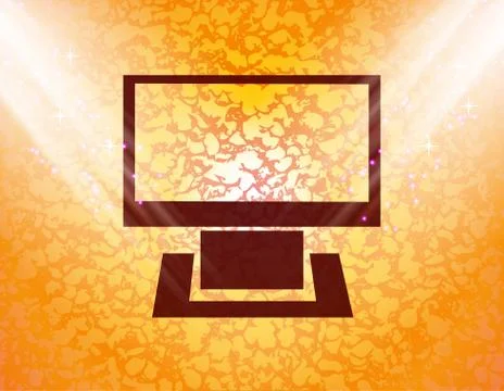 Computer icon Flat with abstract background Stock Illustration