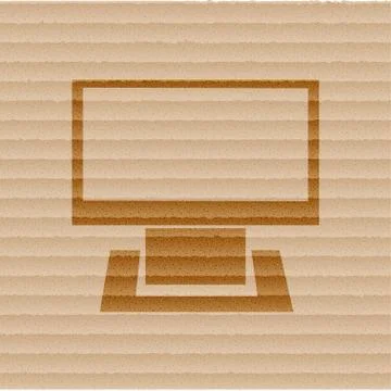 Computer icon Flat with abstract background Illustrazione stock