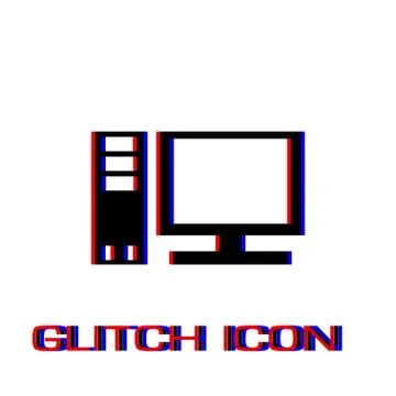 Computer icon flat. Stock Illustration
