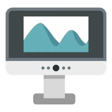 Computer icon, flat style Illustrazione stock