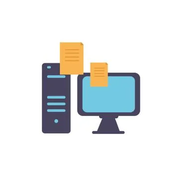 Computer icon flat vector design Illustrazione stock