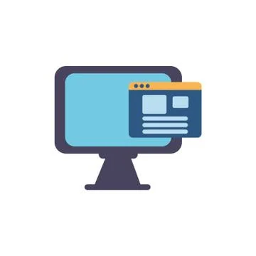Computer icon flat vector design 스톡 일러스트