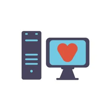 Computer icon flat vector design 库存插图