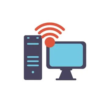Computer icon flat vector design Stock Illustration