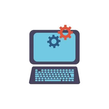 Computer icon flat vector design Stock Illustration