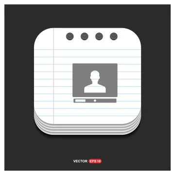 Computer Icon Gray icon on Notepad Style template Vector EPS 10 Free Icon Illustrazione stock