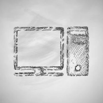 Computer icon Illustrazione stock