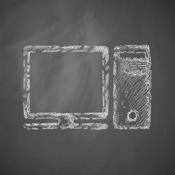 Computer icon Illustrazione stock