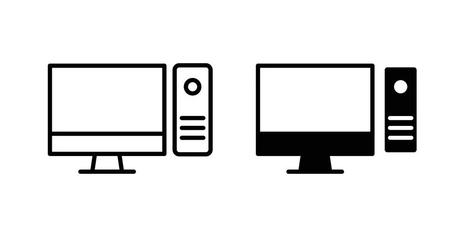 Computer icon Illustration set. Vector Eps10 for apps Stock Illustration