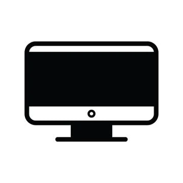 Computer icon isolated black Stock Illustration