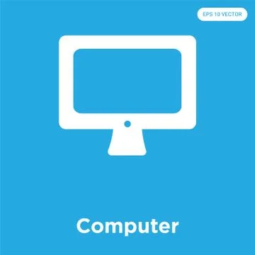 Computer icon isolated on blue background Illustrazione stock gratuita
