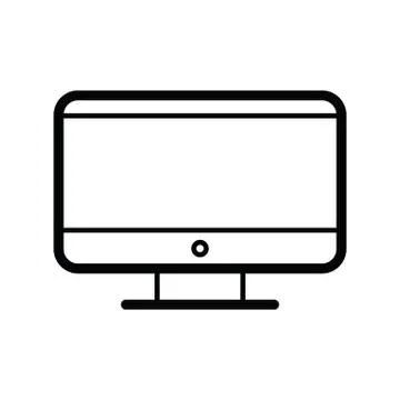 Computer icon isolated line icon Stock Illustration