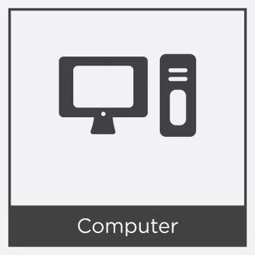 Computer icon isolated on white background Free Stock Illustration