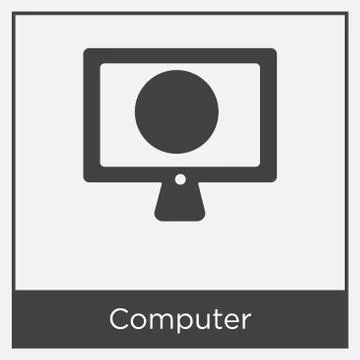Computer icon isolated on white background Free Stock Illustration