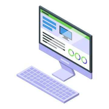 Computer icon, isometric style Stock Illustration