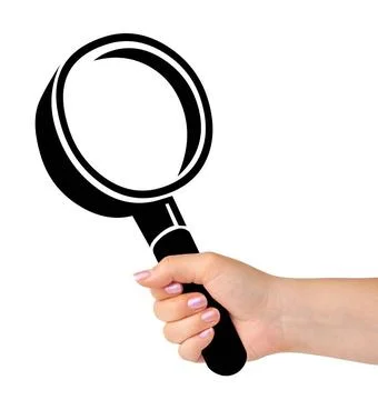Computer icon magnifier in hand Computer icon magnifier in hand isolated o... Stock Photos