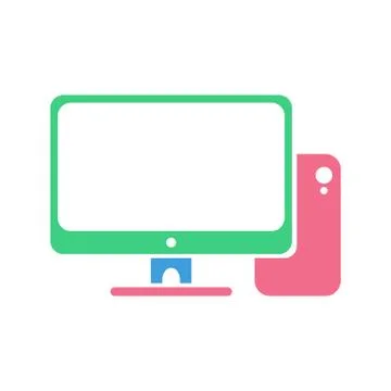 Computer icon, modern flat design color sign vector Illustrazione stock