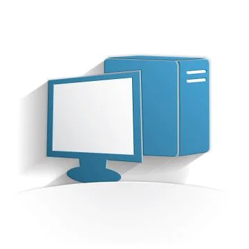 Computer icon paper Stock Illustration