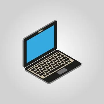 The computer icon. PC, desktop, laptop symbol.3D isometric. Flat Vector Illustrazione stock
