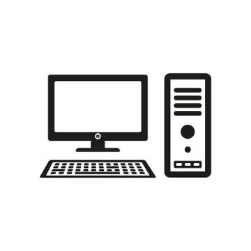The computer icon. PC symbol. Flat Stock Illustration