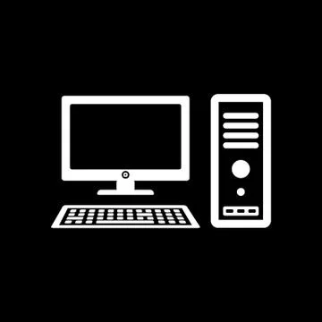 The computer icon. PC symbol. Flat Stock Illustration
