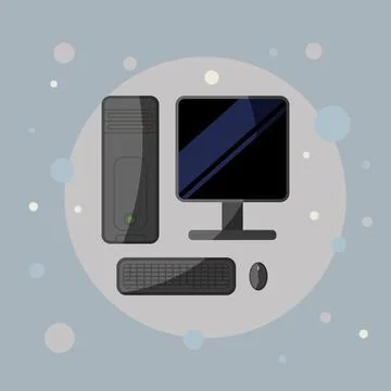 The computer icon. PC symbol. Flat Vector illustration Illustrazione stock