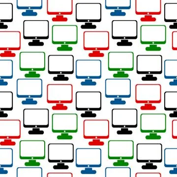 Computer icon seamless pattern Stock Illustration