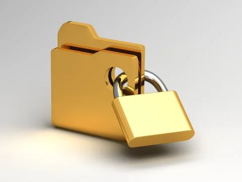 Computer icon for secure folder 3D illustration Stock Illustration