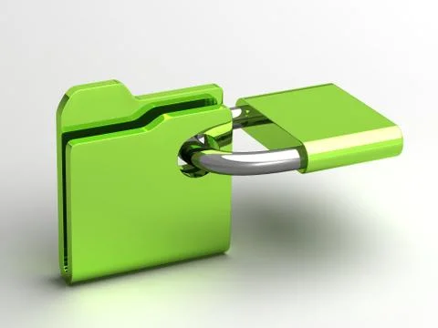 Computer icon for secure folder 3D illustration Stock Illustration
