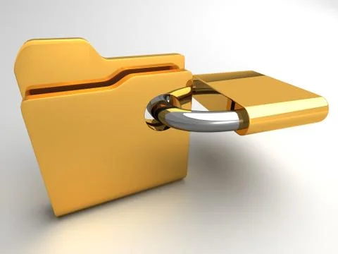 Computer icon for secure folder 3d render Stock Illustration