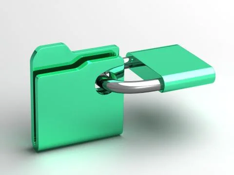 Computer icon for secure folder Illustrazione stock