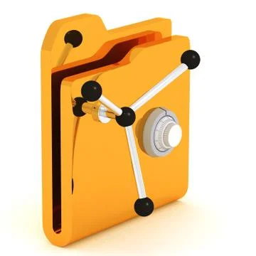 Computer icon for secure folder safe 3D illustration Illustrazione stock