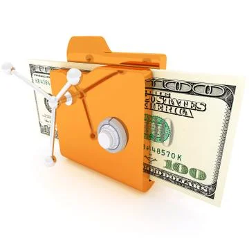 Computer icon for secure folder safe 3D illustration Stock Illustration