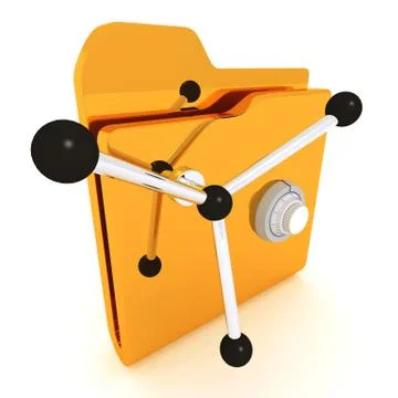 Computer icon for secure folder safe 3D illustration Illustrazione stock