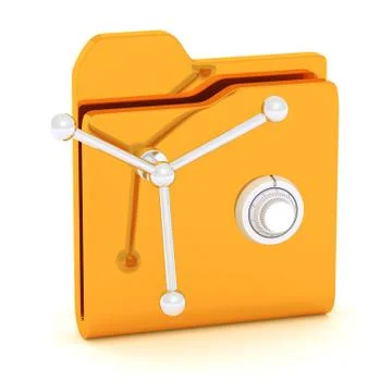 Computer icon for secure folder safe 3D illustration 스톡 일러스트